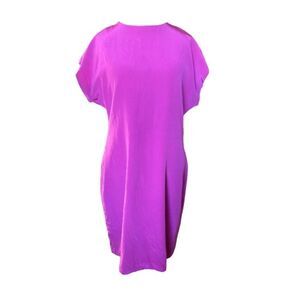 Antonia Collection Vintage Silk Holographic Tunic Dress Pink Purple Fuscia Shift